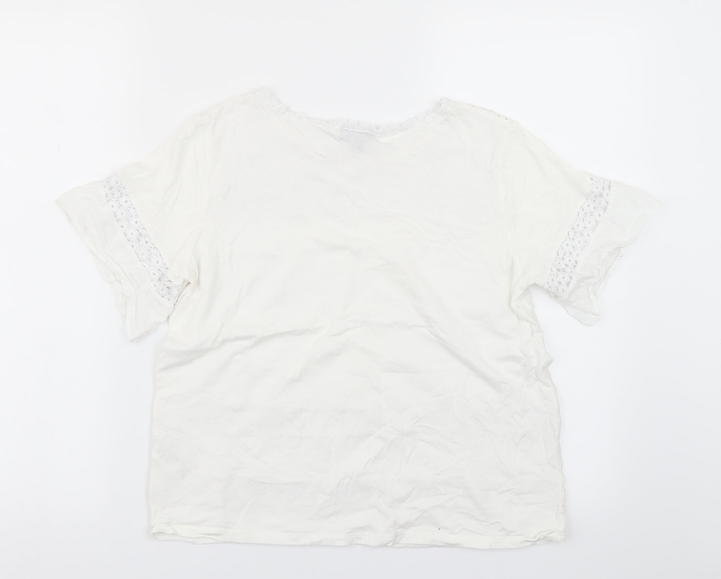 Topshop Womens White   Basic T-Shirt Size 10