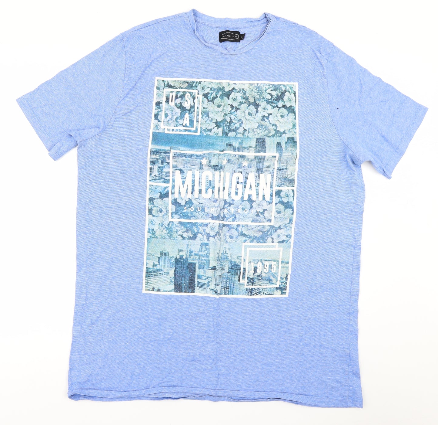 Label J  Mens Blue    T-Shirt Size 2XL