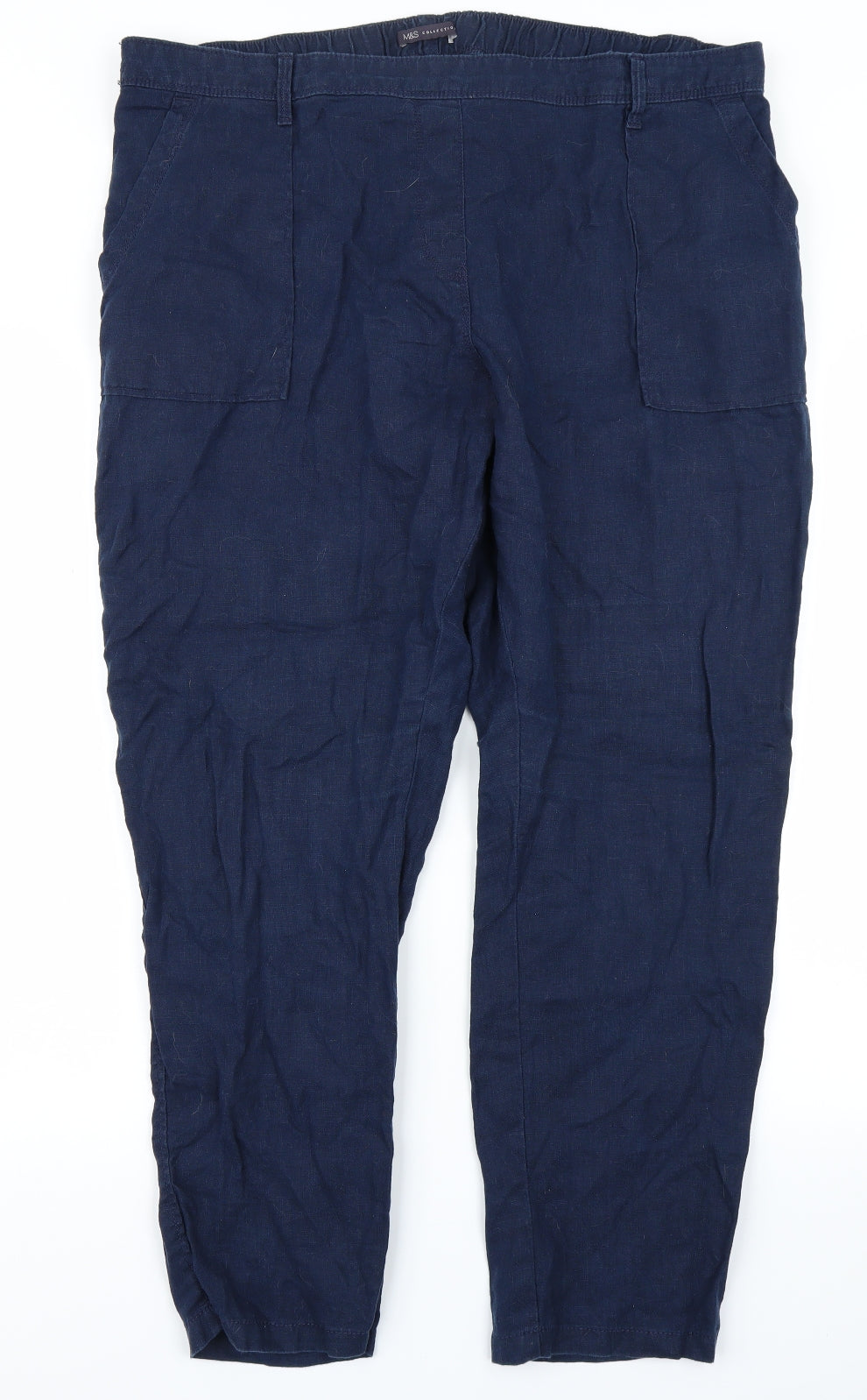M&S Collection Womens Blue   Cargo Trousers Size 18 L26 in