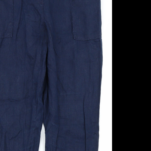 M&S Collection Womens Blue   Cargo Trousers Size 18 L26 in