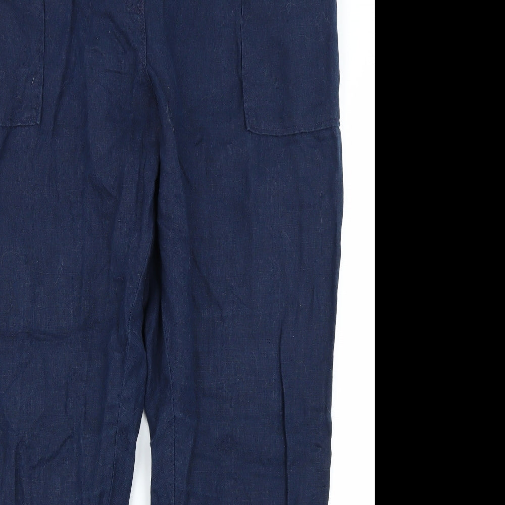 M&S Collection Womens Blue   Cargo Trousers Size 18 L26 in