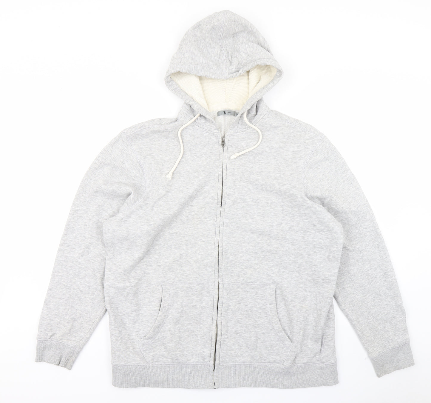 TU Mens Grey   Full Zip Hoodie Size L