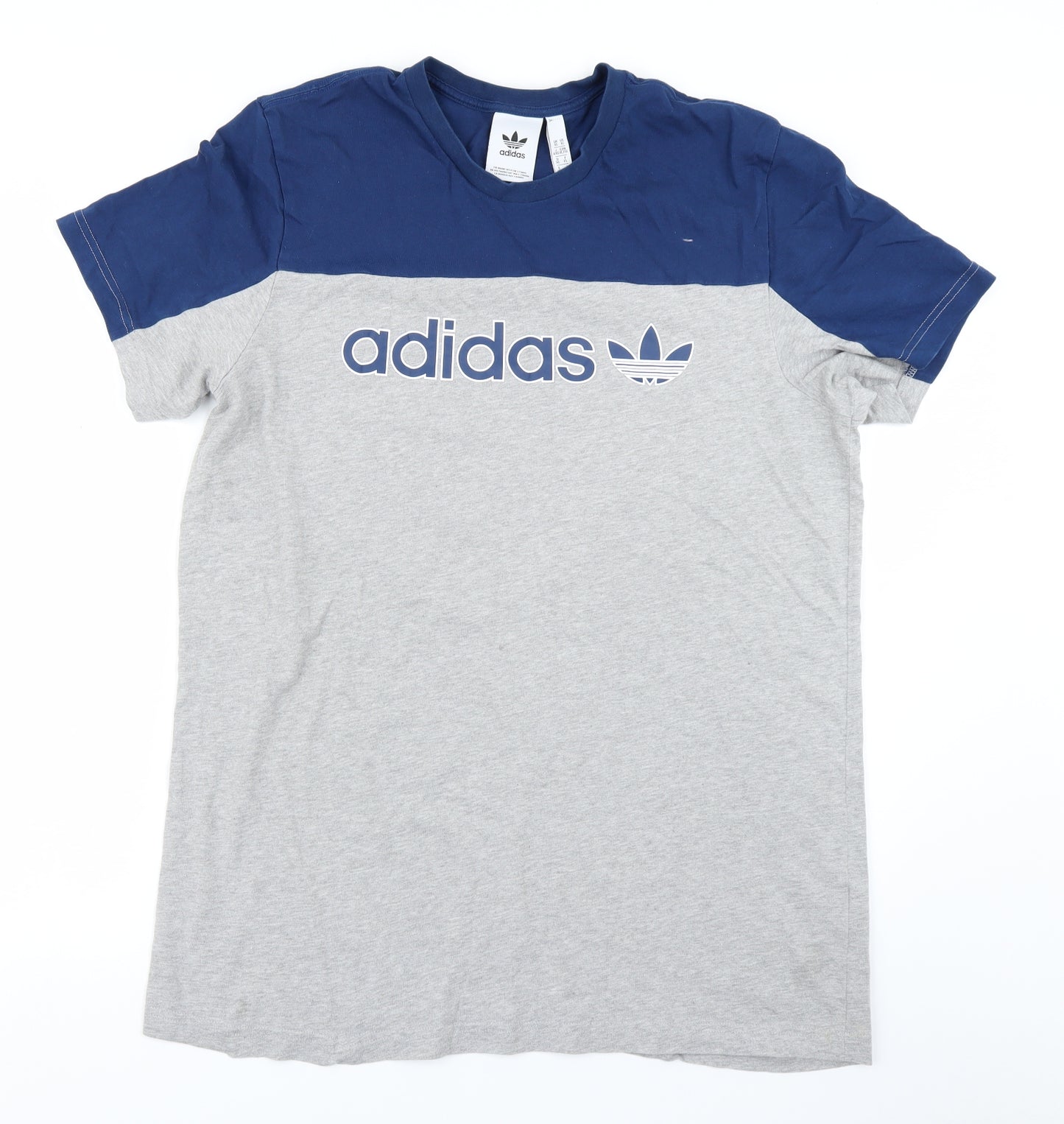 adidas Mens Grey Colourblock   T-Shirt Size XL