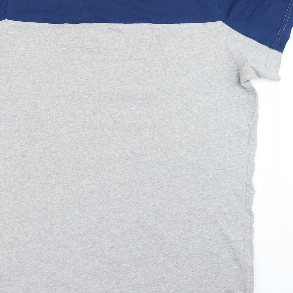 adidas Mens Grey Colourblock   T-Shirt Size XL