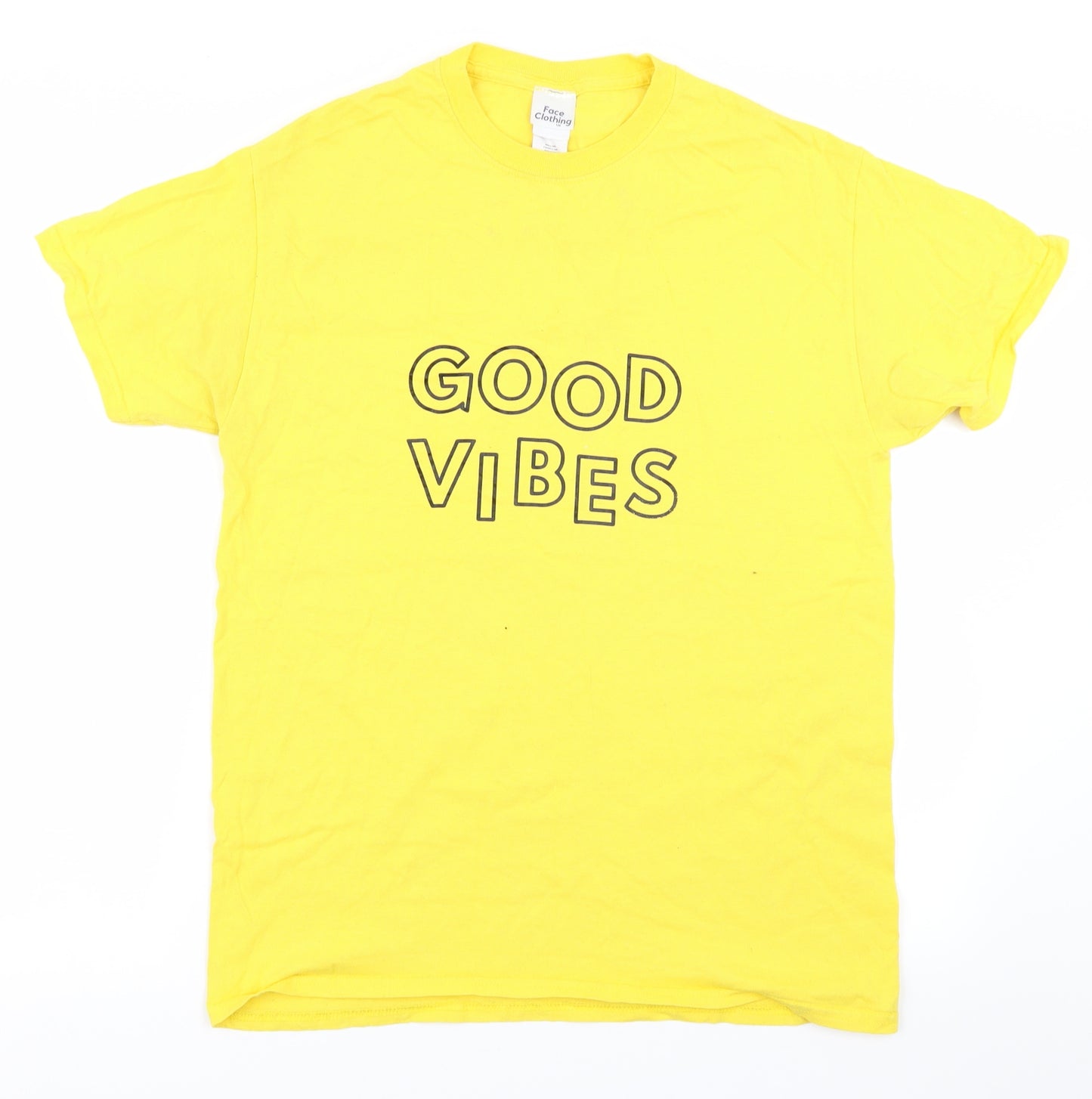 Face Clothing Mens Yellow    T-Shirt Size M