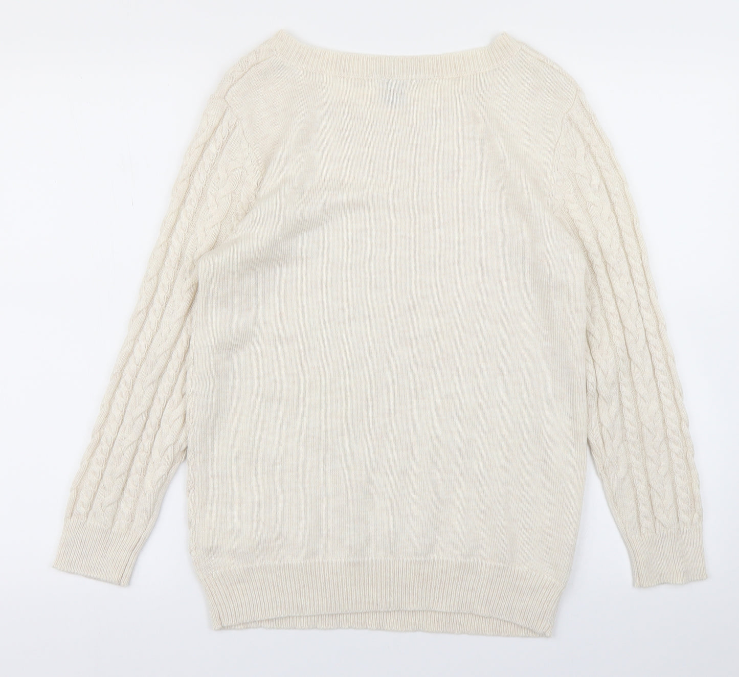 H&M Womens Ivory  Knit Pullover Jumper Size M