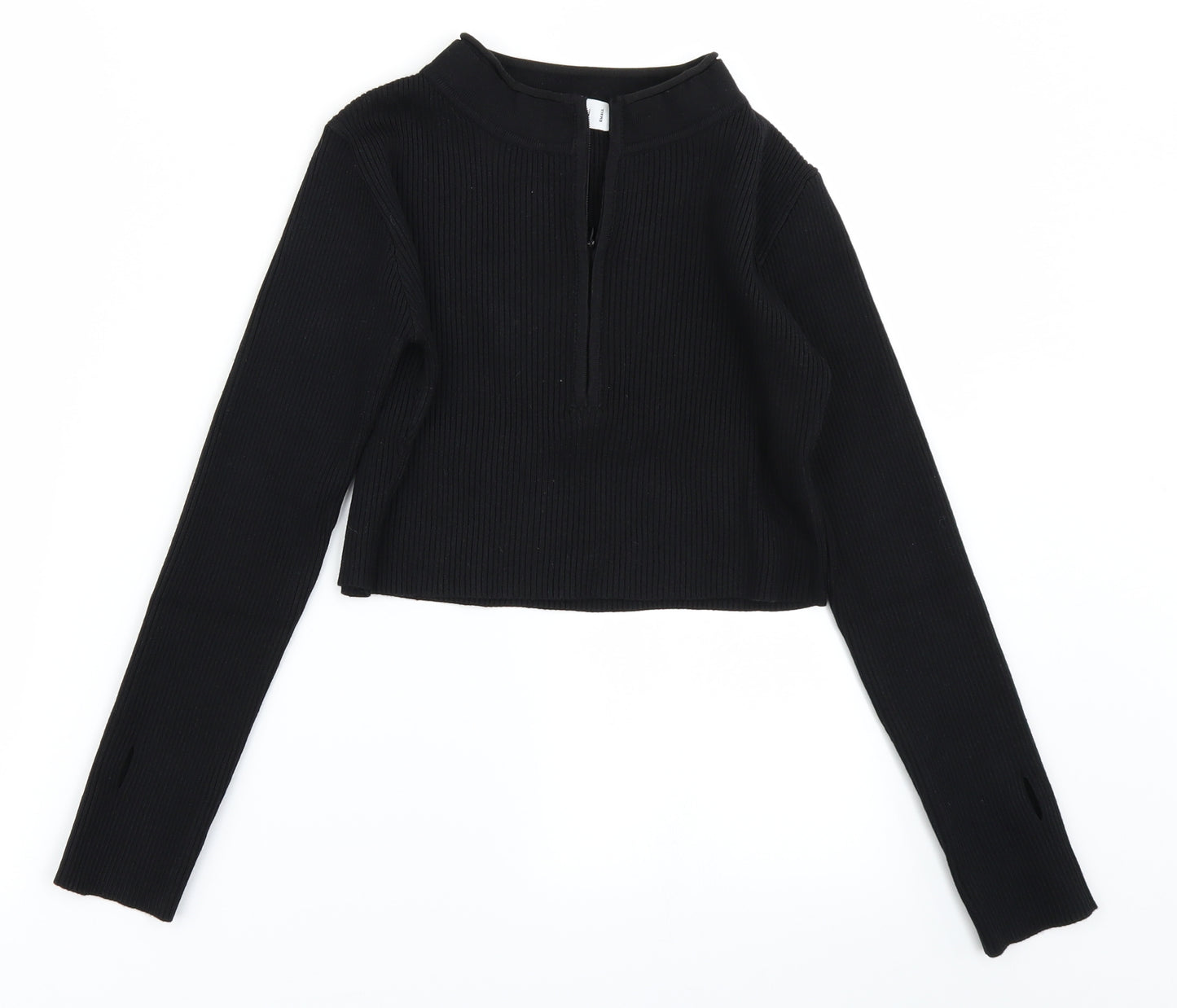Shekou Womens Black   Cropped T-Shirt Size S