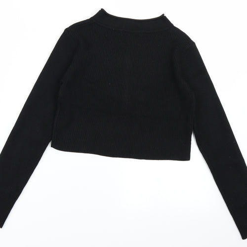 Shekou Womens Black   Cropped T-Shirt Size S