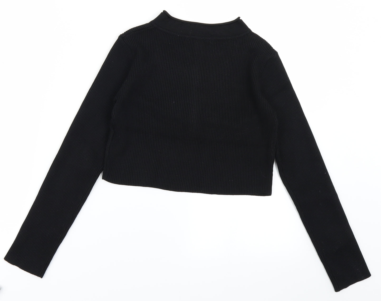 Shekou Womens Black   Cropped T-Shirt Size S