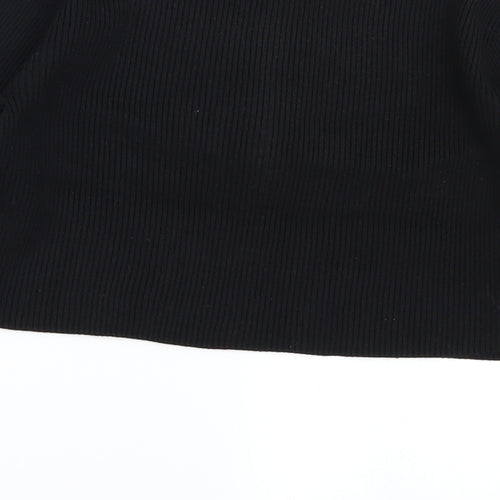 Shekou Womens Black   Cropped T-Shirt Size S