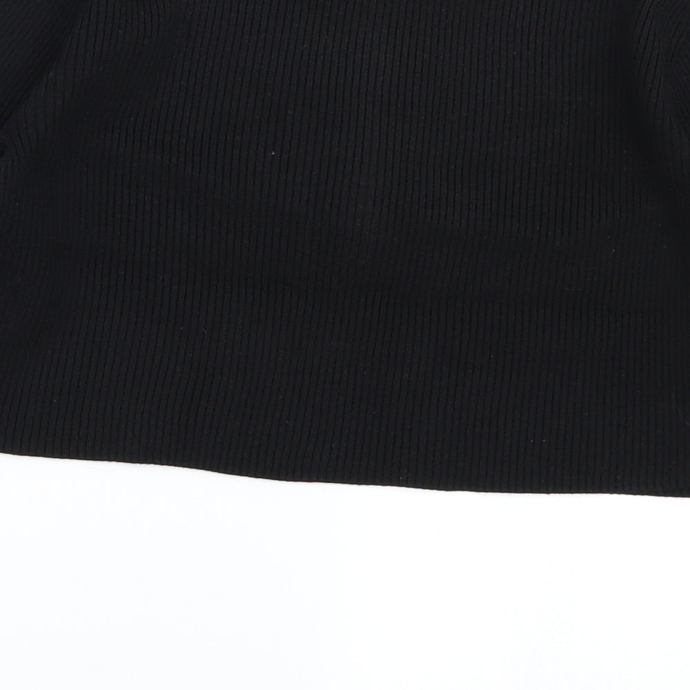 Shekou Womens Black   Cropped T-Shirt Size S