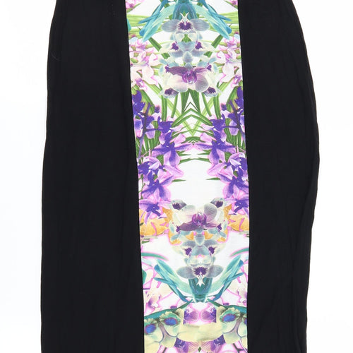 Jane Norman Womens Black Floral  Bodycon  Size 8