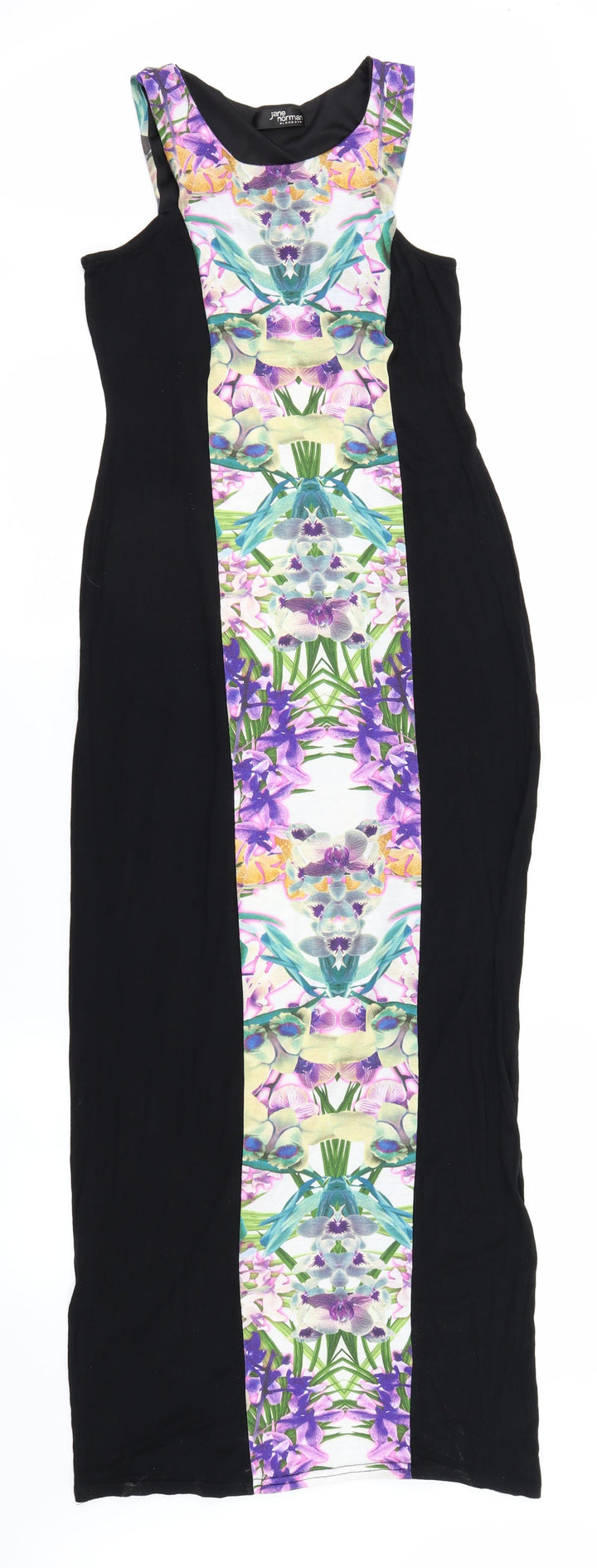 Jane Norman Womens Black Floral Bodycon Size 8