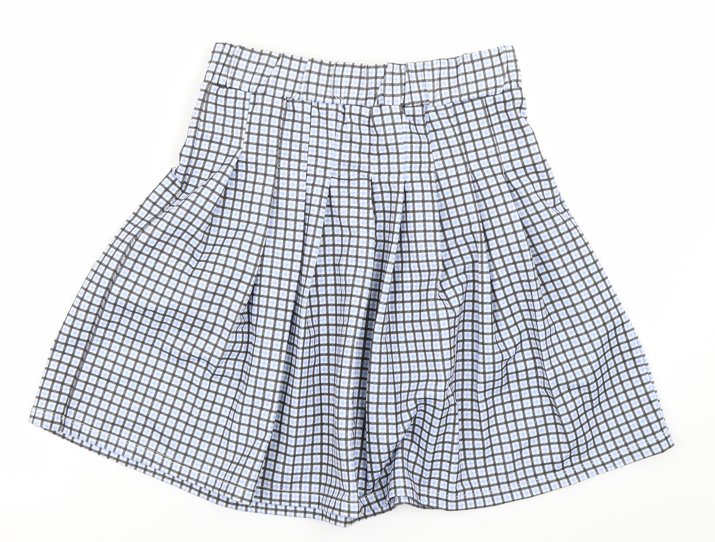 Primark Girls Blue Check  Pleated Skirt Size 11-12 Years