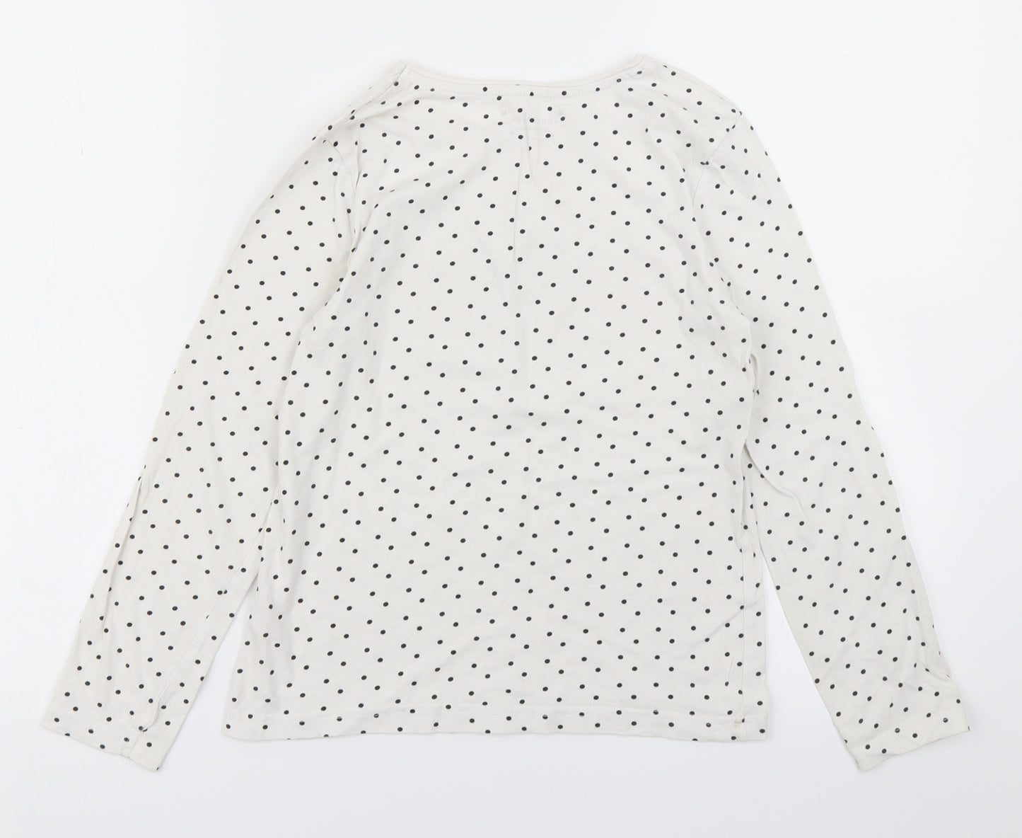 Primark Girls White Polka Dot  Basic T-Shirt Size 10-11 Years