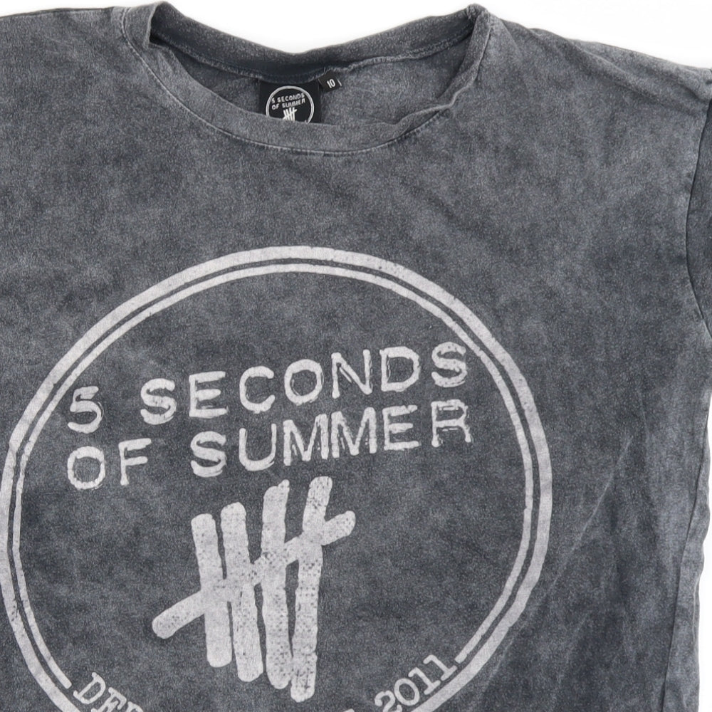 Atmosphere Womens Grey   Basic T-Shirt Size 10  - 5 Seconds of Summer