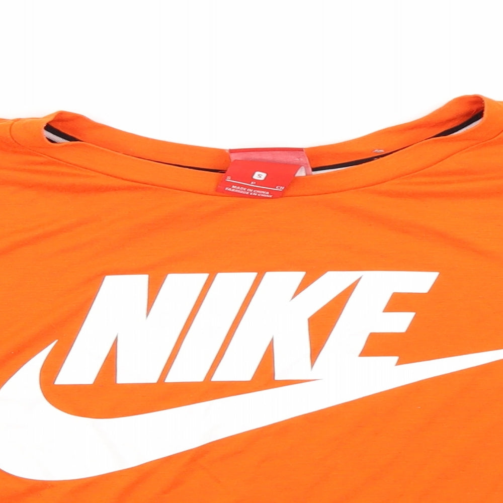 Nike Womens Orange   Cropped T-Shirt Size S