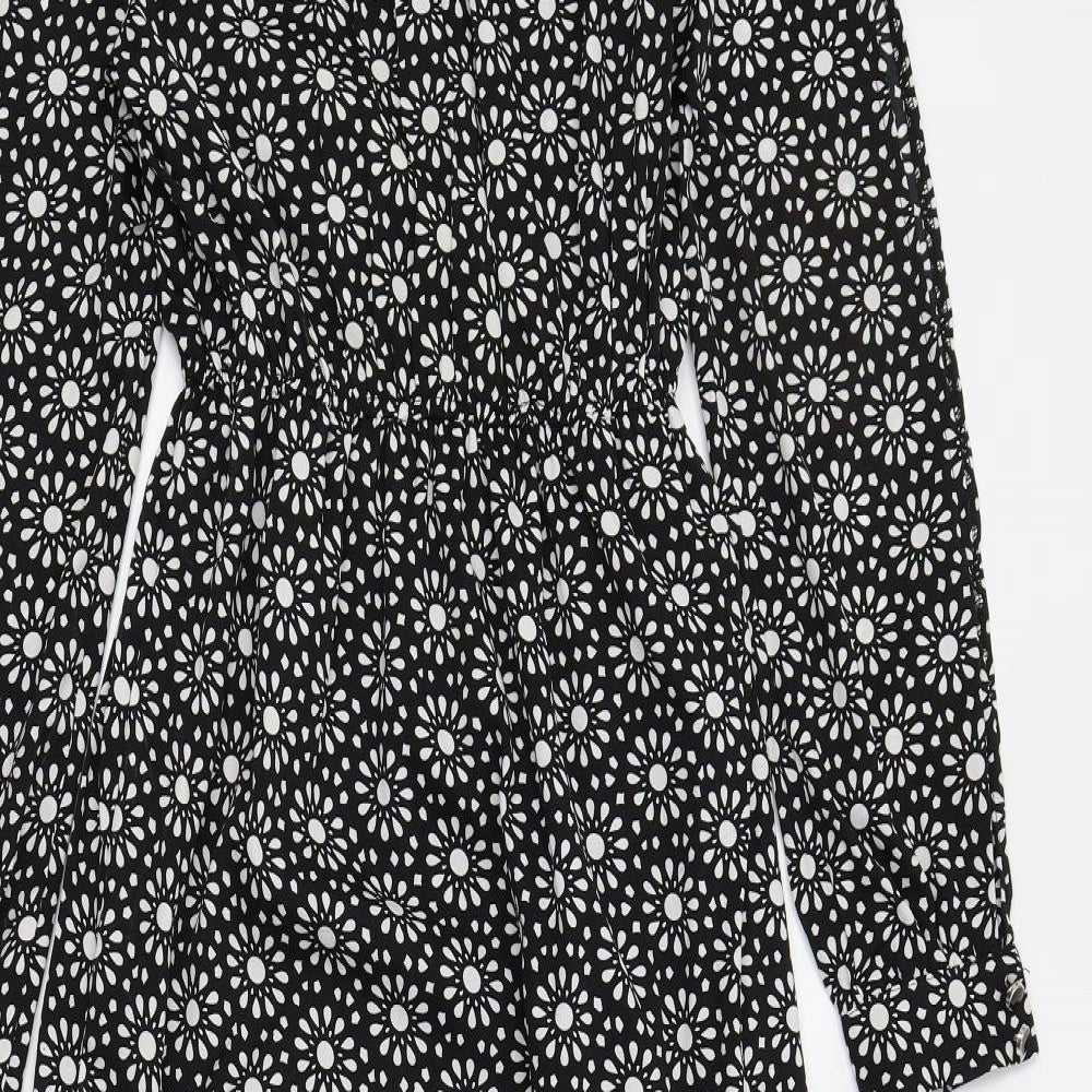 Yumi Womens Black Geometric  Maxi  Size 8