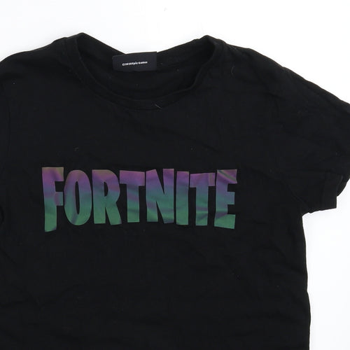 Matalan Womens Black   Basic T-Shirt Size L  - Fortnite