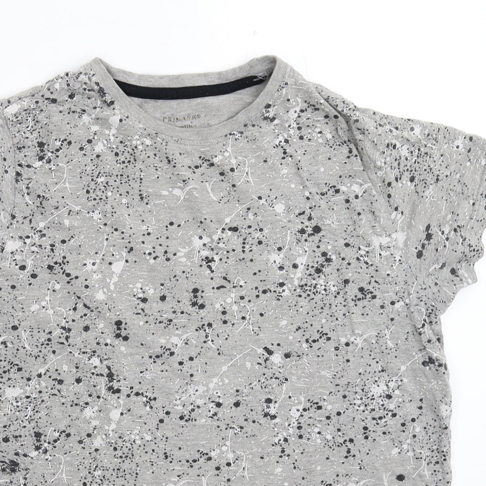 Primark Boys Grey Spotted  Basic T-Shirt Size 12-13 Years