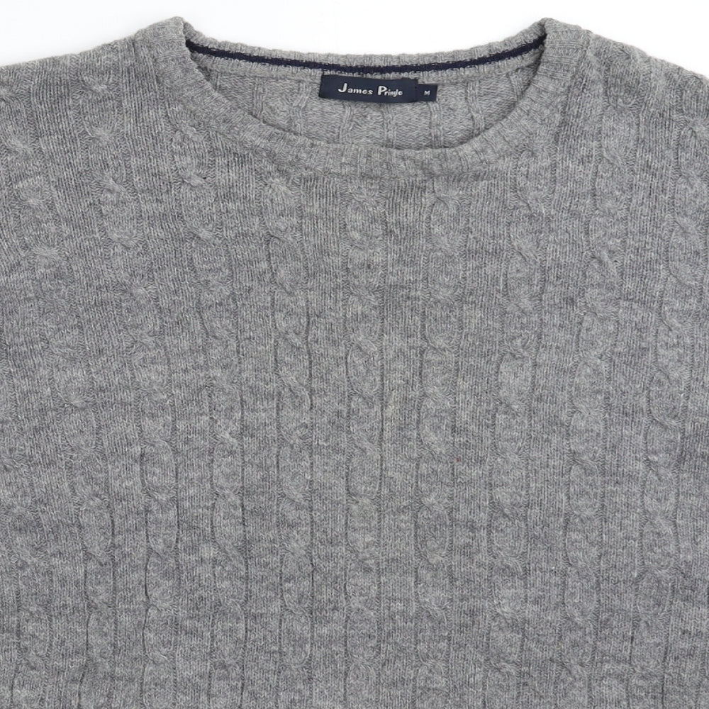 James Pringle Mens Grey  Knit Pullover Jumper Size M
