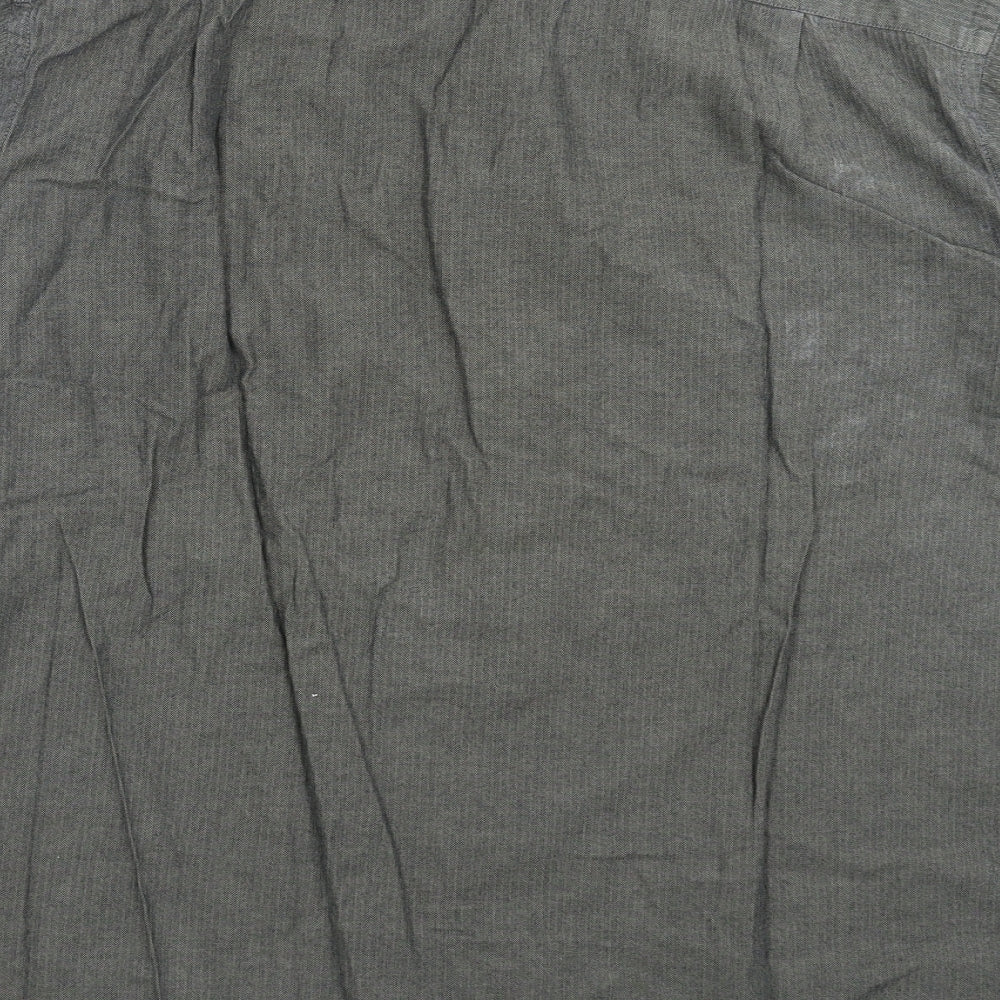 Marks and Spencer Mens Grey Striped   Dress Shirt Size 16.5