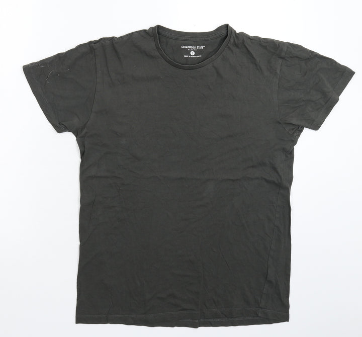 Cedar Wood State Mens Grey    T-Shirt Size S