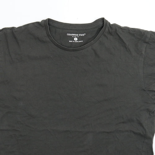 Cedar Wood State Mens Grey    T-Shirt Size S