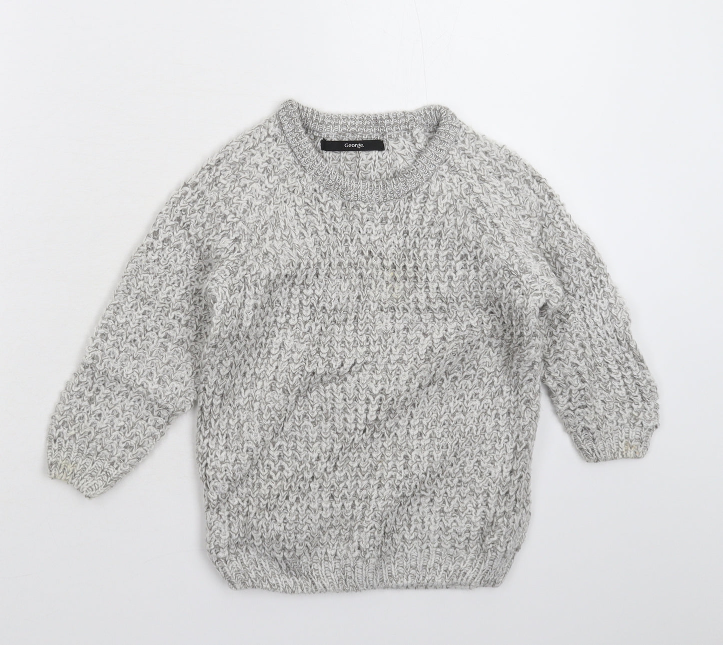 George Boys Grey  Knit Pullover Jumper Size 2-3 Years