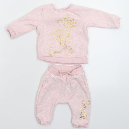George Girls Pink Solid  Babydoll Pyjama Set Size 0-3 Months