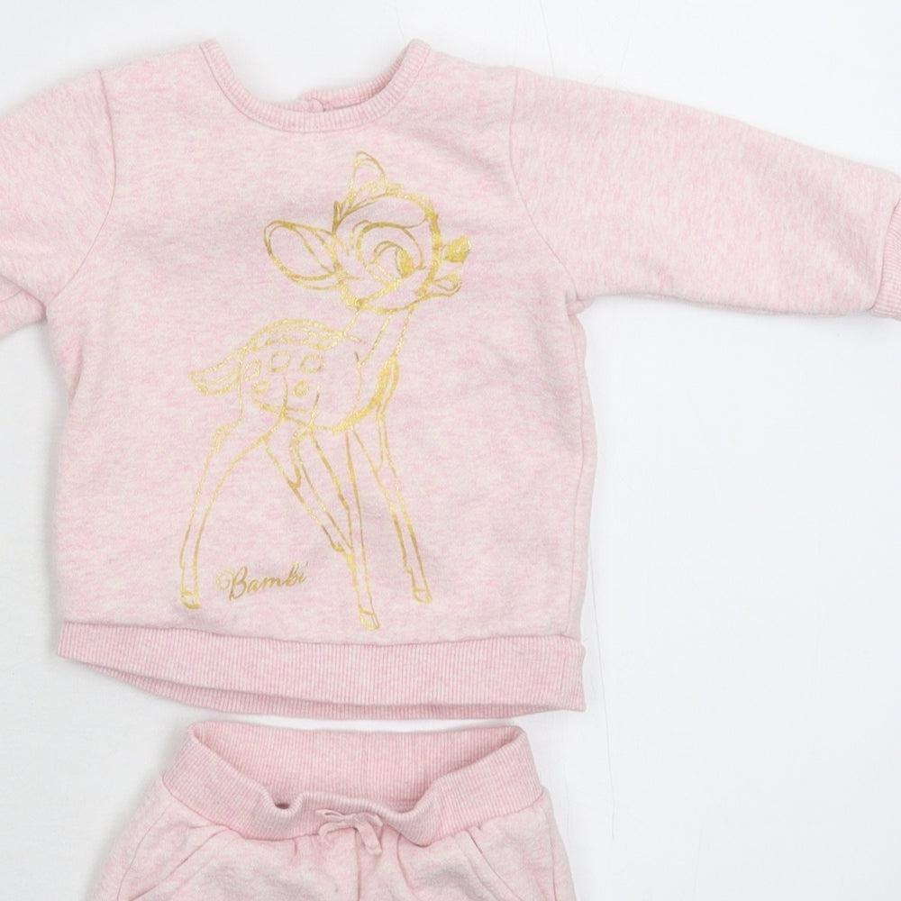 George Girls Pink Solid  Babydoll Pyjama Set Size 0-3 Months