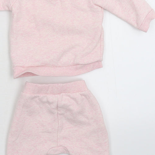 George Girls Pink Solid  Babydoll Pyjama Set Size 0-3 Months