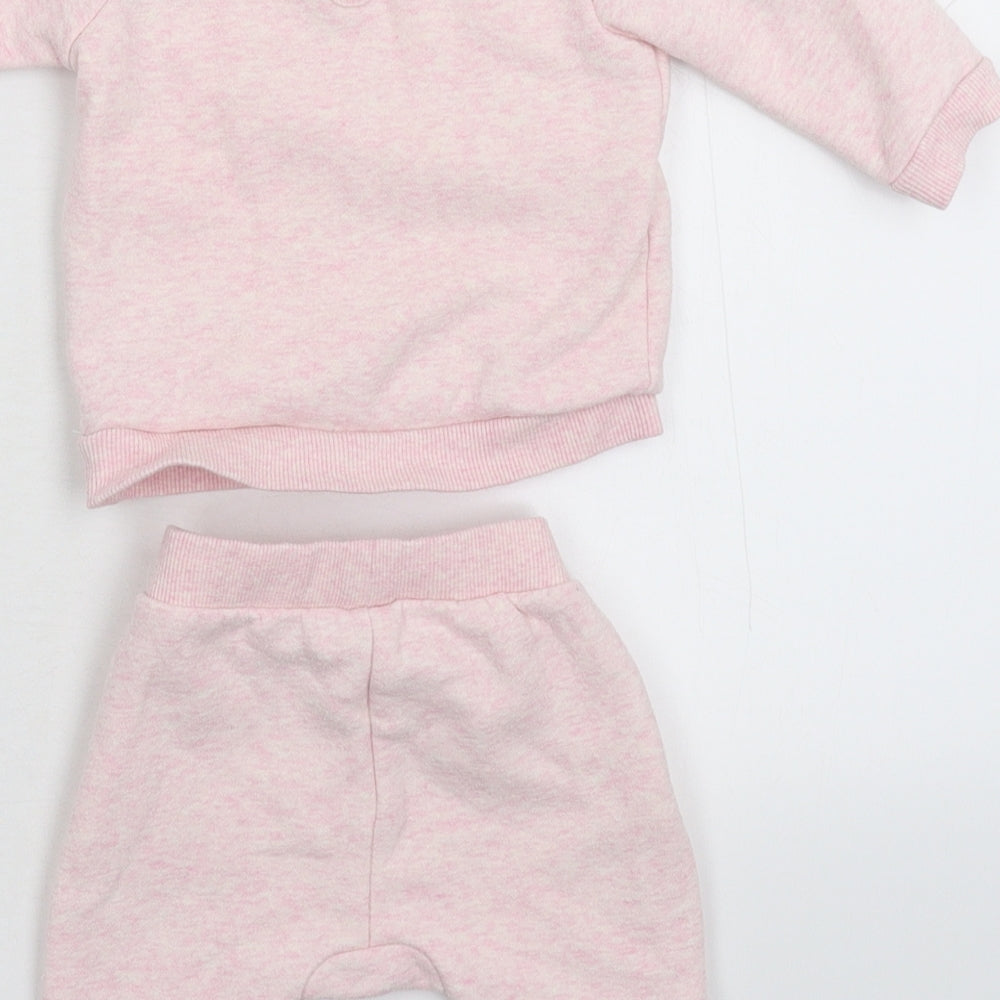 George Girls Pink Solid  Babydoll Pyjama Set Size 0-3 Months