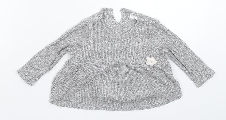 Fred & Flo Girls Grey Jumper Dress Size 3-6 Months