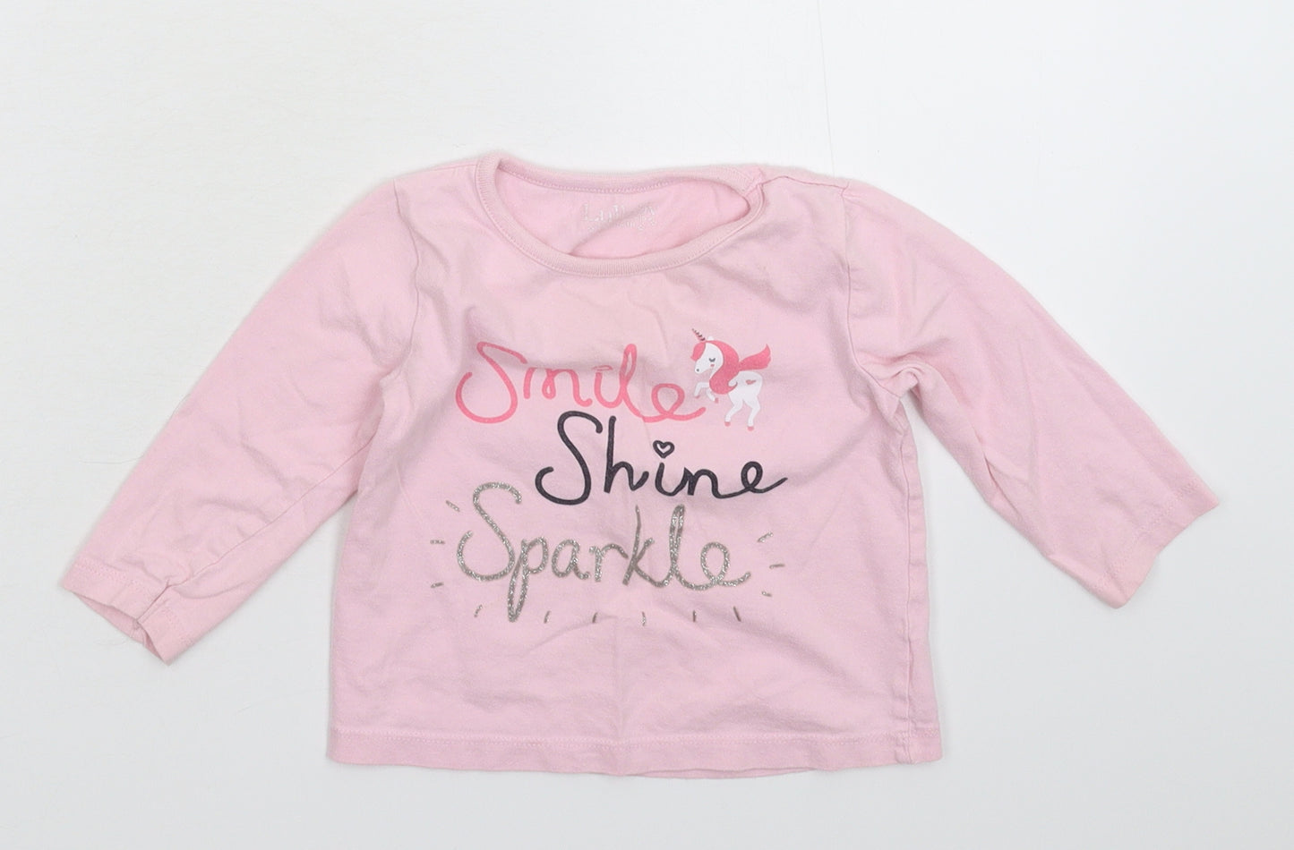 Peacocks Girls Pink   Basic T-Shirt Size 9-12 Months