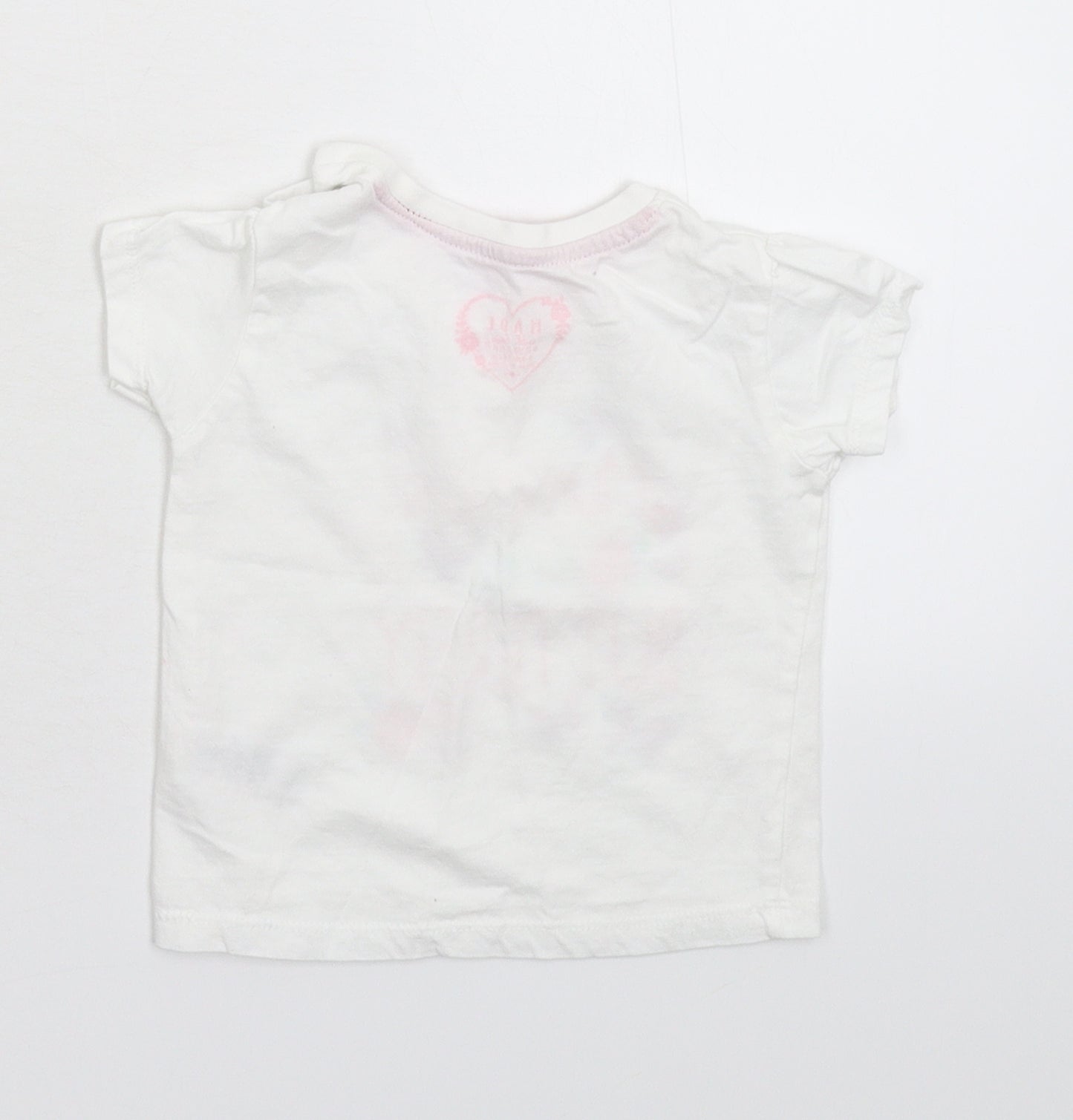 Primark Girls White   Basic T-Shirt Size 6-9 Months