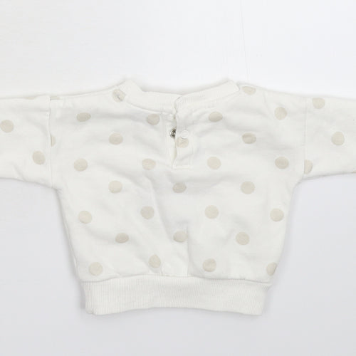 Primark Girls White Spotted  Pullover Jumper Size 3-6 Months  - Sweatshirt