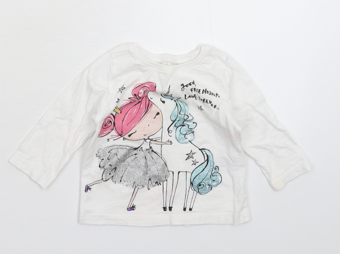 NEXT Girls White   Basic T-Shirt Size 3-6 Months