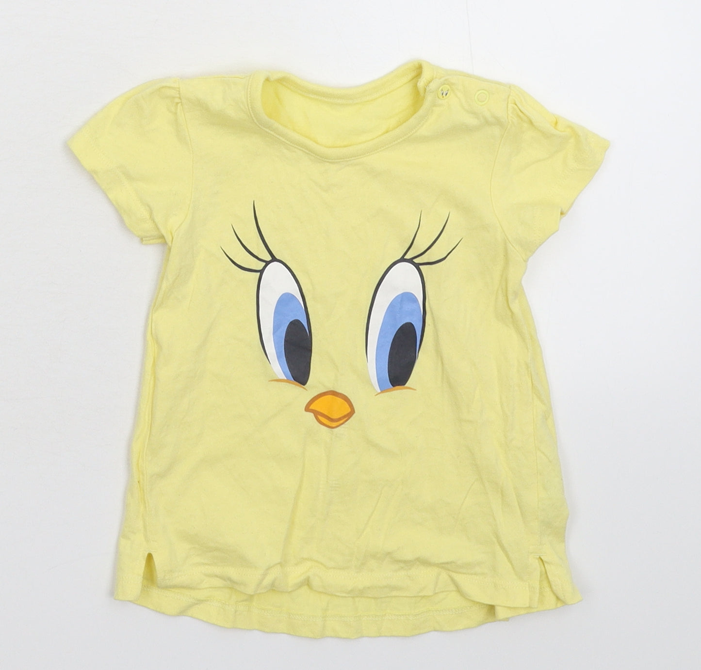 George Girls Yellow   Basic T-Shirt Size 9-12 Months