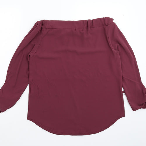 Boohoo Womens Purple   Basic Blouse Size 10