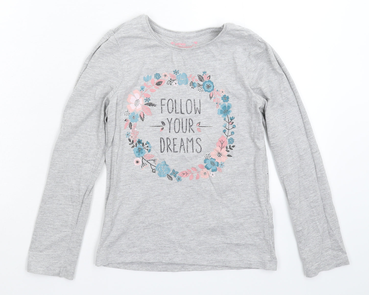 Young Dimension Girls Grey   Basic T-Shirt Size 6-7 Years