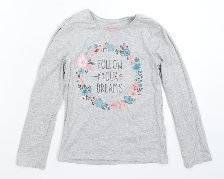 Young Dimension Girls Grey   Basic T-Shirt Size 6-7 Years