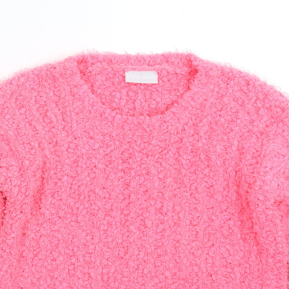 Matalan Girls Pink  Knit Pullover Jumper Size 9 Years