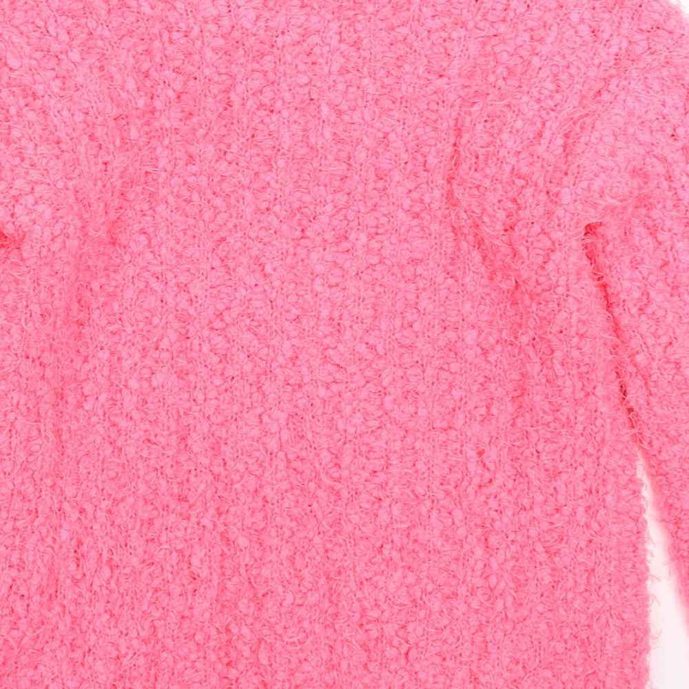 Matalan Girls Pink  Knit Pullover Jumper Size 9 Years
