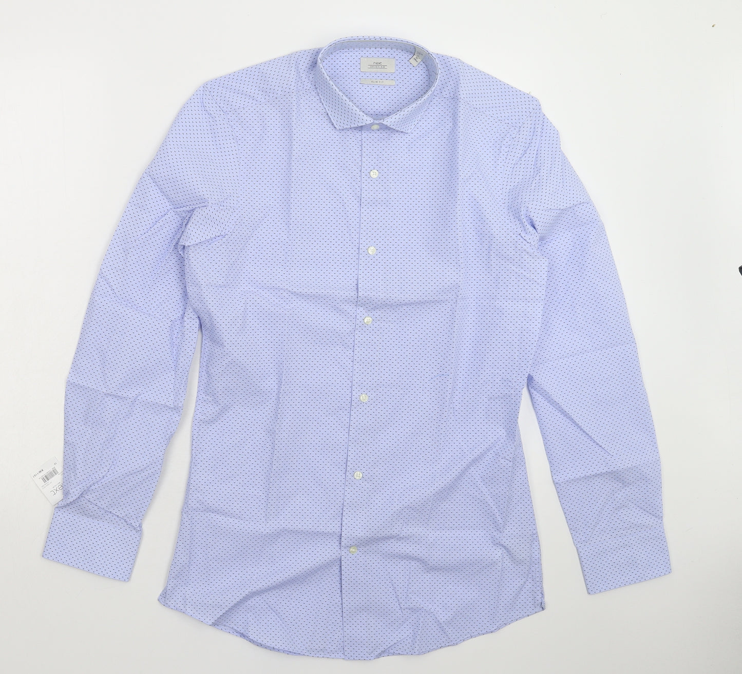 NEXT Mens Blue Spotted   Dress Shirt Size 15