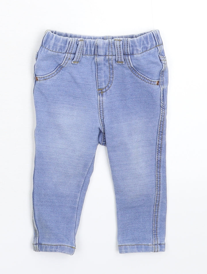 Denim & Co. Girls Blue  Denim Capri Jeans Size 6-9 Months