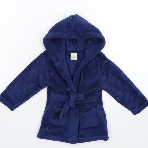 Earlydays Baby Blue Solid Fleece Kimono Robe Size 9-12 Months