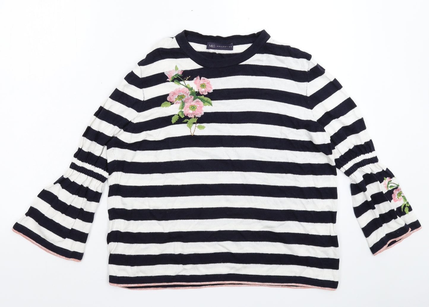 Marks and Spencer Womens Multicoloured Striped Knit Pullover Jumper Size 16