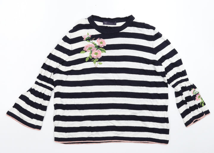 Marks and Spencer Womens Multicoloured Striped Knit Pullover Jumper Size 16