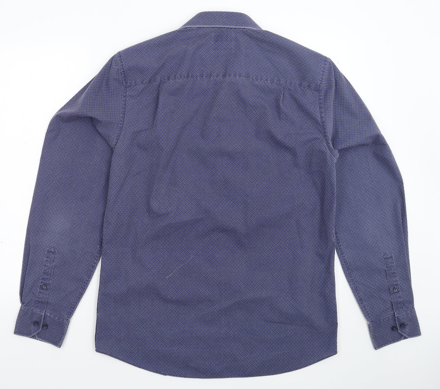 NEXT Mens Blue Spotted   Dress Shirt Size 15.5